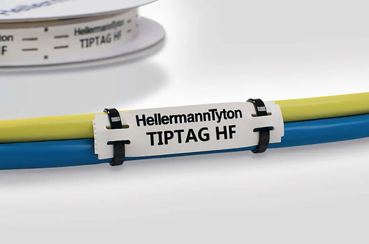 Produktfoto 1 von HellermannTyton Kabeletiketten B. 65 mm für TT4000+, TT430 190 Per Pack auf Weiß 65 mm Weiß Polyolefin
