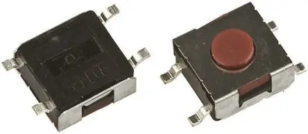 Produktfoto 1 von APEM Taster 1-poliger Schließer - Schließer Taste, SMD 50mA Tastend Rot Oberfläche B. 6.3mm L. 6.2 mm
