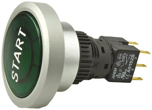 Produktfoto 1 von APEM 9000 Druckschalter Blau Tastend Panel Ø 30 mm, 2-poliger Umschalter / 6 A 12 V dc, IP65
