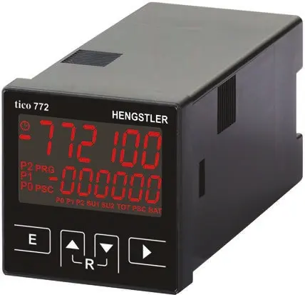 Produktfoto 1 von Hengstler TICO 772 LCD Zähler Automatisch, manuell 6-stellig Minuten, Sekunden max. 60kHz 12 → 30 V dc 0,0001