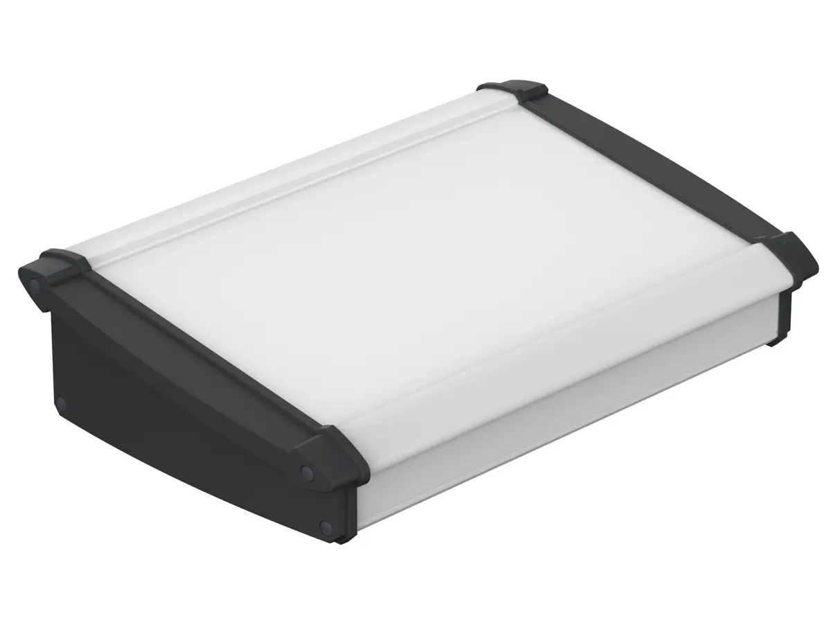 Produktfoto 1 von Bopla Alu-Topline ABS, Aluminium Pultgehäuse angeschrägt, Schwarz, Naturanodisiert, 250 x 181.2 x 68.2mm, 901g