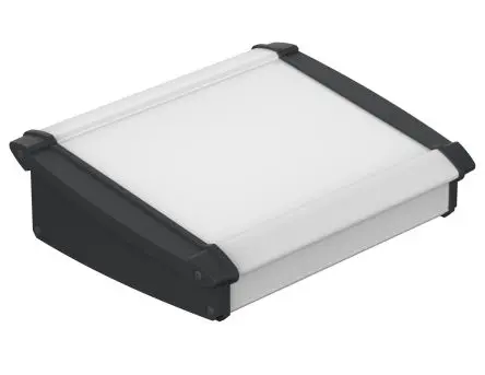 Bopla Alu-Topline Aluminium, ABS Pultgehäuse Geneigte Front, Natur, Schwarz, 200 mm 68.2 mm, 181.2 mm, 715 g