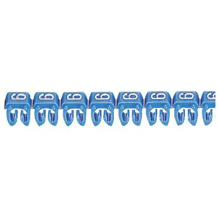 Produktfoto 1 von Legrand CAB 3 Kabelmarkierung, Beschriftung: 6, Blau, Ø 0.15 mm - 0.5 mm, 5 mm x 2.3 mm
