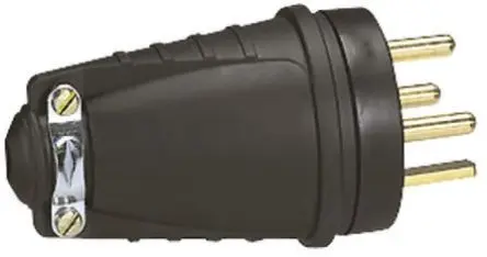 Produktfoto 1 von Legrand Netzsteckverbinder Kabel 20A, 3+E, Typ E Gummi, 380V Schwarz Schraubbefestigung, für Europa