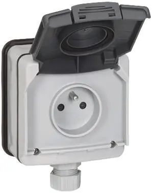 Produktfoto 1 von Legrand Plexo66 Steckdose Französisch Beide Polycarbonat Grau / 16 A