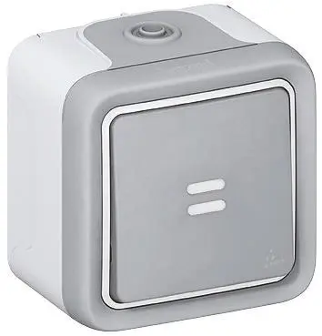 Produktfoto 1 von Legrand PlexoTM Druckschalter Tastend Wand Ø 60-70 mm, SPST / 10 A 250 V ac, IP55