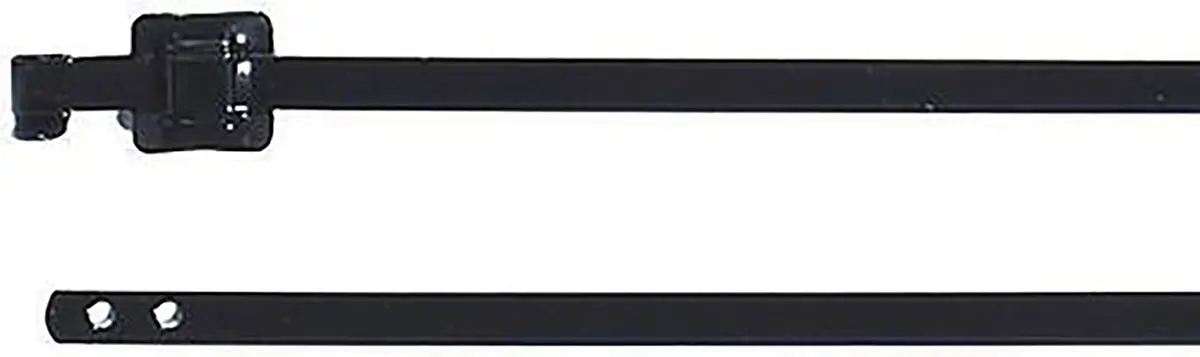 Produktfoto 1 von HellermannTyton MLT24SSC10 Edelstahl mit Polyesterbeschichtung Kabelbinder Lösbar Schwarz 10.3 mm x 630 mm
