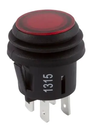 Produktfoto 1 von ZF KF Druckschalter Rot Beleuchtet Rastend Panel Ø 20.2 mm, DPST / 20A, IP65