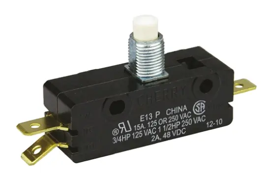 Produktfoto 1 von ZF Mikroschalter Taste-Betätiger Stecker, 1-poliger Umschalter, 250 V ac, 15A 4.17N