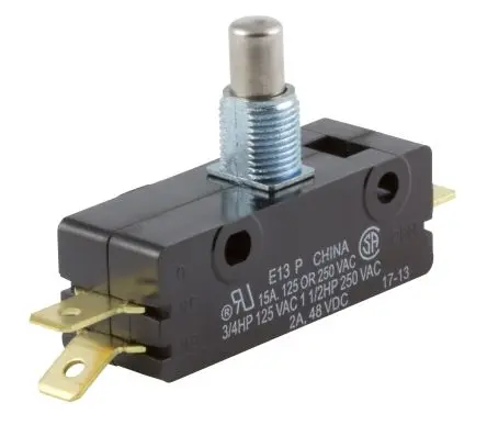 Produktfoto 1 von ZF Mikroschalter Taste-Betätiger Stecker, 1-poliger Umschalter, 250 V ac, 15A 4.17N