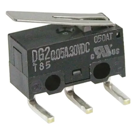 Produktfoto 1 von ZF Mikroschalter Scharnierhebel-Betätiger Rechtwinklige Leiterplatte, 50 mA @ 30 V dc, SPDT 0,44 N -25°C - +85°C