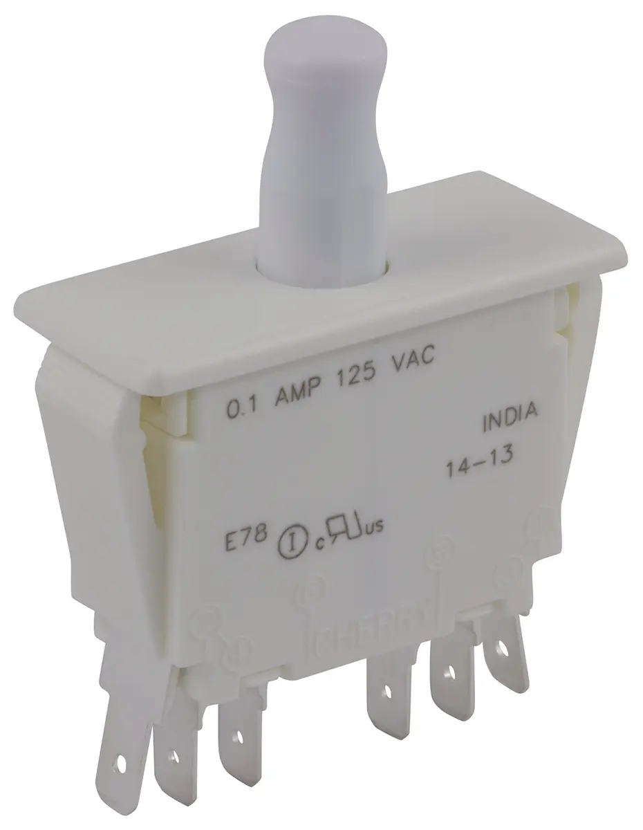 Produktfoto 1 von ZF Türmikroschalter 2-poliger Umschalter Taste 100 mA Stecker -40 °C 85 °C