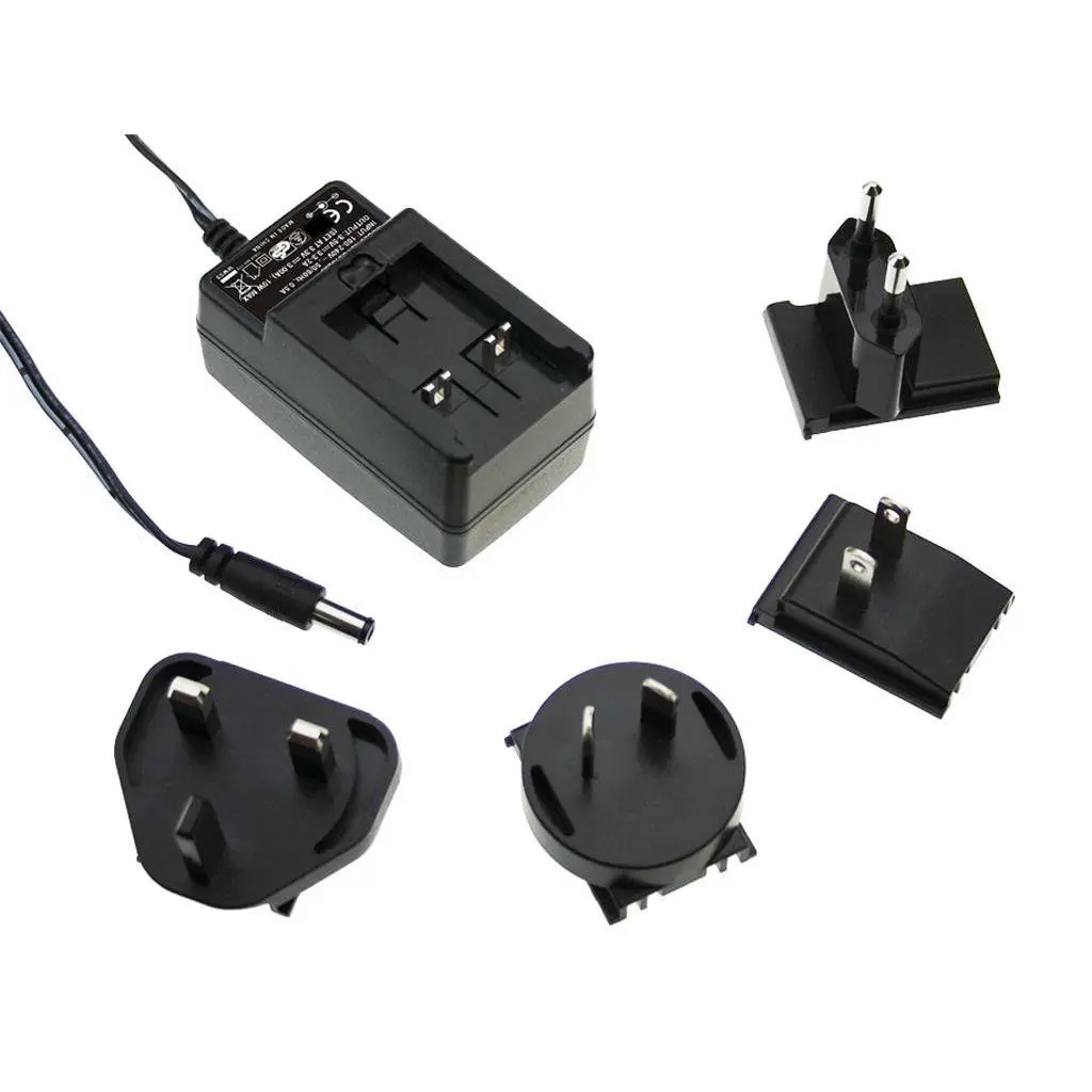 Produktfoto 1 von MEAN WELL Steckernetzteil AC/DC-Adapter 24W, 100V ac, 48V dc / 500mA, Universal-Stecker