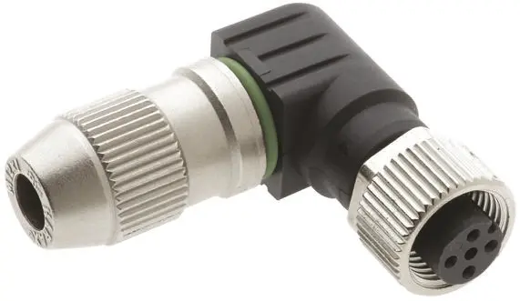Produktfoto 1 von HARTING HARAX M12 DIN-Buchse gewinkelt 4-polig, 32 V 4A IP40, IP65 Kabel, Schraubbefestigung Stecker