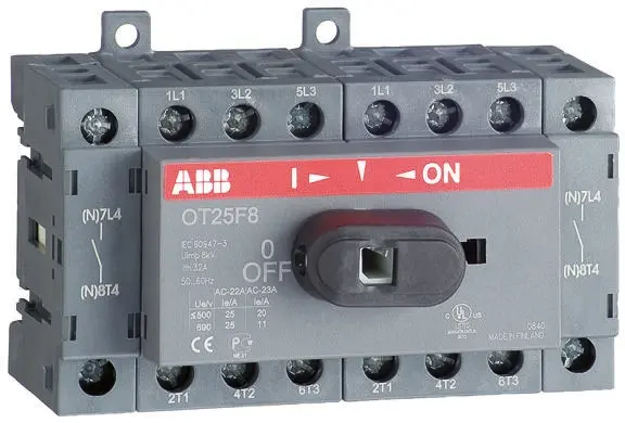 Produktfoto 1 von ABB Trennschalter 8P-polig 16A IP 20 7,5kW 400V ac