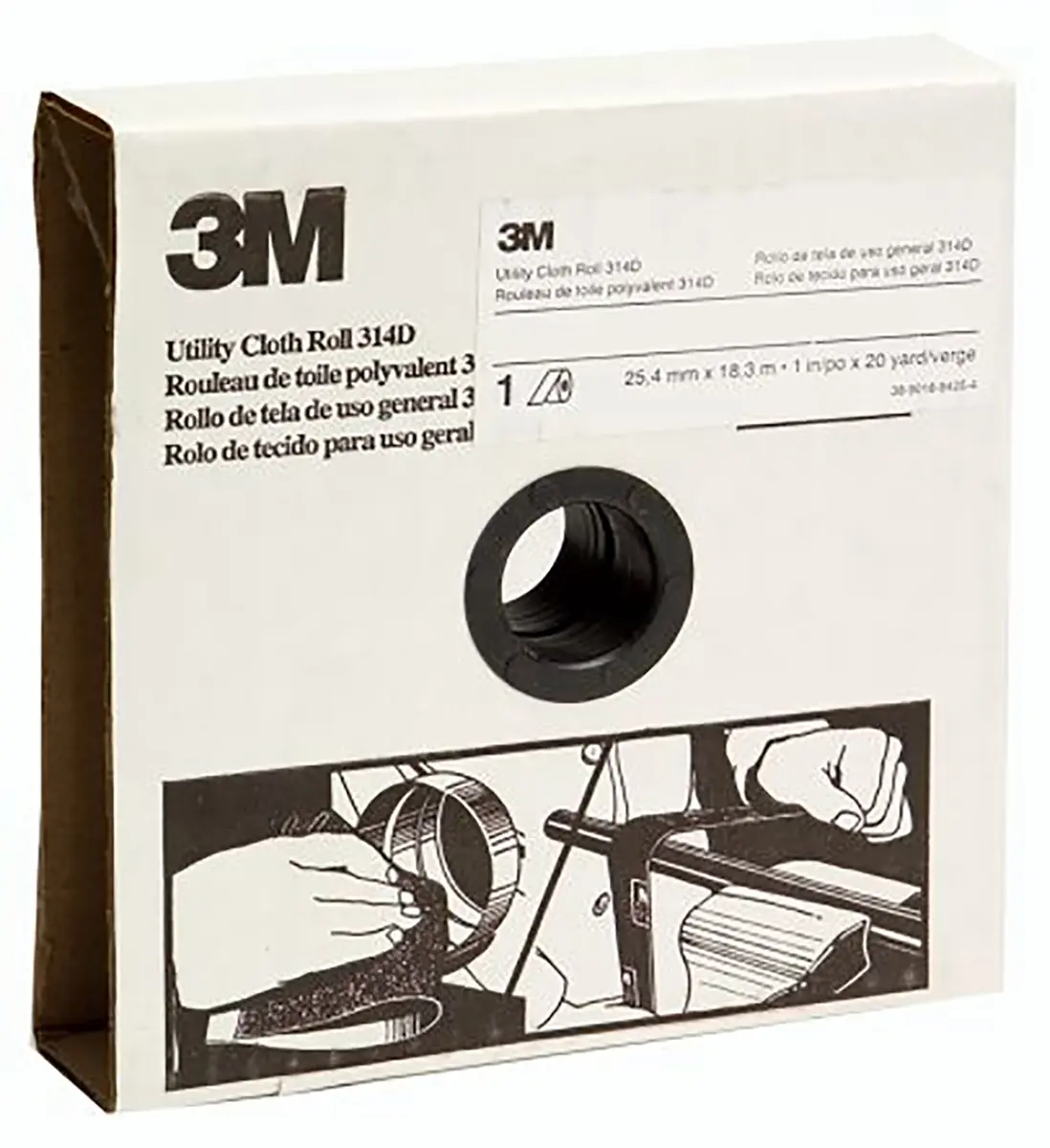 Produktfoto 1 von 3M Schleifpapier, Aluminiumbeschichtet, Grob Grad, Korngröße P50, 25 m 50 mm