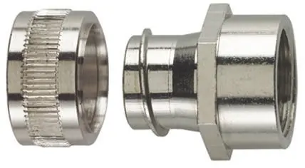Produktfoto 1 von HellermannTyton Helaguard PCS-FF Messing Kabelrohr Befestigung Kabelrohr M20 20 mm Silber Nickel-Finish IP54