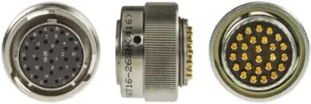Produktfoto 1 von Amphenol Limited, 62 GB Nickel Eisen Legierung MIL-Spec Rundsteckverbinder Gerade, 26-polig, 700V dc, Kabel, Gehäuse 16