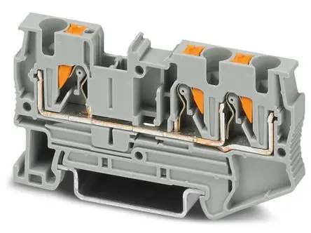 Produktfoto 1 von Phoenix Contact PT 4-TWIN Anschlussklemmenblock für Durchkontaktierung 1 Grau, 0.2mm², 6 mm², 800V Einsteck-Anschluss