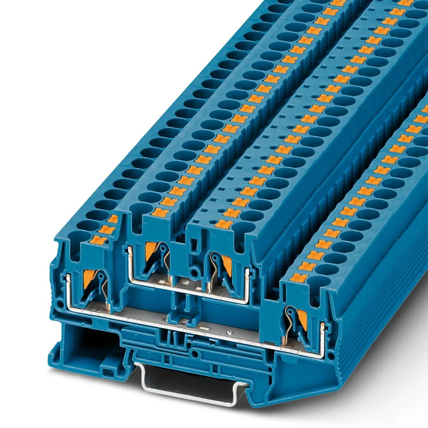 Produktfoto 1 von Phoenix Contact PTTB 4 BU Reihenklemme Zweifach Blau, 0.2 → 6mm², 500 V / 28A, Einstecken