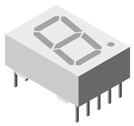 Produktfoto 1 von Vishay Low current LED-Anzeige 7 Segmente 1 Zeichen Kathode, Rot 640nm 3.6mcd Zeichenbreite 6 mm Rechts Zeichenhöhe 10