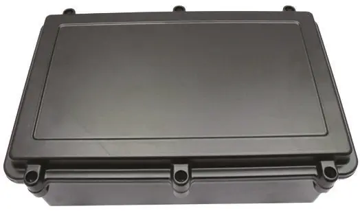 Produktfoto 1 von RS PRO; Gehäuse; Aluminiumdruckguss; Schwarz Geflanscht IP40 Breite 182 mm Höhe 90 mm Länge 262 mm