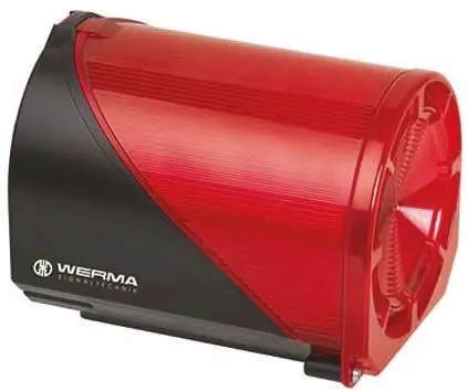 Produktfoto 1 von Werma 444 LED-Doppelblitz, Doppelblitz-Licht Schall- und Lichtsignal-Kombination 230V Klar IP65 Basis, Decke, Wand / 114
