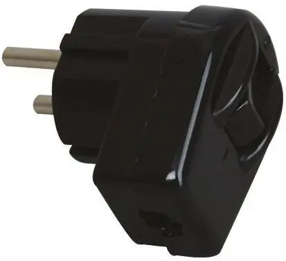 Produktfoto 1 von Kopp Netzsteckverbinder Schwarz 2P, 250V, Kabel Gerade IP20 10A