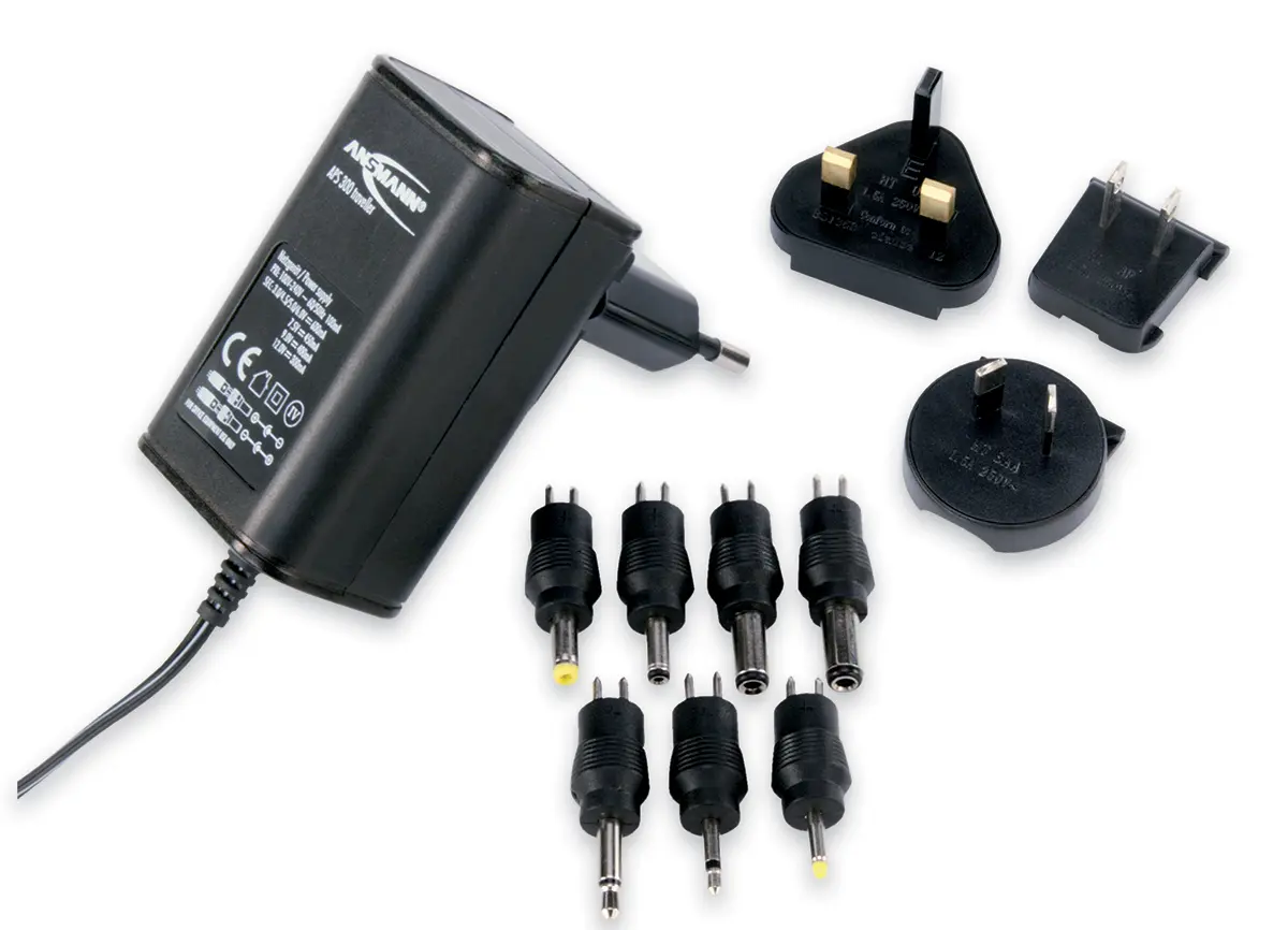 Produktfoto 1 von Ansmann Steckernetzteil AC/DC-Adapter 3.6W, 100V ac, 3 V dc, 4.5 V dc, 5 V dc, 6 V dc, 7.5 V dc, 9 V dc, 12V dc / 300