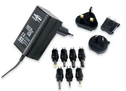 Produktfoto 1 von Ansmann 3.6 W 1 AC/DC-Adapter Austauschbar Australien, EU, UK, US 600 mA AC/DC-Adapter, 12V dc, 3 V dc, 4.5 V dc, 5 V