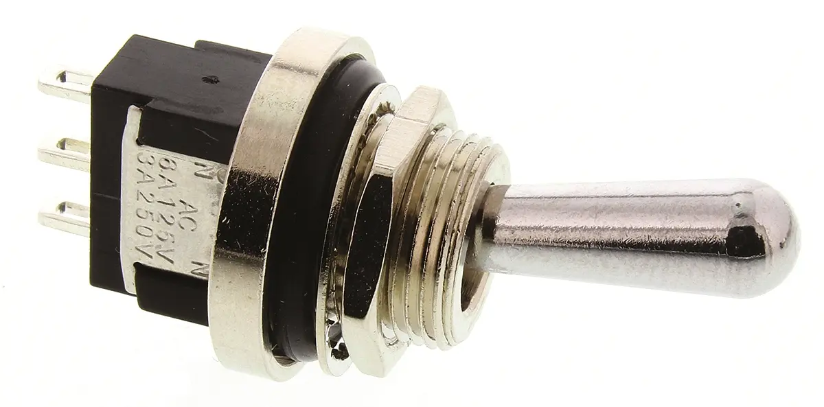 Produktfoto 1 von KNITTER-SWITCH Panel Kippschalter 1-poliger Umschalter, Ein-Ein, 30 V dc, 250 V ac, 4A, IP67, Lot