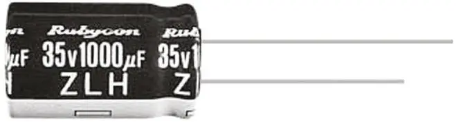 Produktfoto 1 von Rubycon ZLH, THT Aluminium-Elektrolyt Kondensator 1000μF ±20% / 80V dc, Ø 16mm x 40mm, bis 105°C