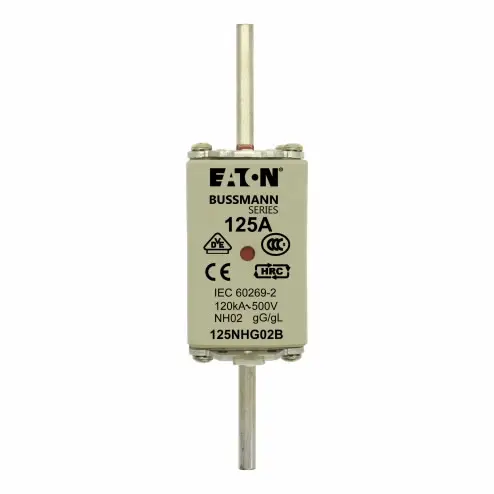 Produktfoto 1 von Eaton Bussmann Sicherungseinsatz NH02, 500V ac / 125A, gG - gL DIN 43620-1, DIN 43620-3, IEC 60269, VDE 0636