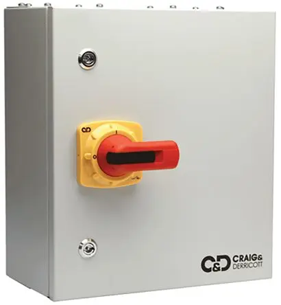 Craig & Derricott SDF41G Trennschalter 3-polig Extern 1000A, 32 A 30 kW Grau IP41 3-phasig