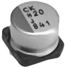 Produktfoto 1 von Nichicon CK, Oberfläche Polymerkondensator 390 μF ±20 % / 2.5V dc, Ø 6.3 mm, -55 °C → 105 °C
