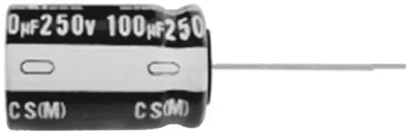 Produktfoto 1 von Nichicon CS, THT Aluminium-Elektrolyt Kondensator 220μF ±20% / 250V dc, Ø 18mm x 31.5mm, bis 105°C