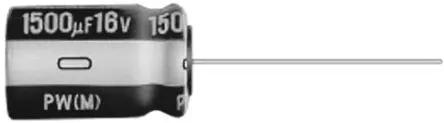 Produktfoto 1 von Nichicon PW Kondensator 100 μF PC-Stift ±20 % / 10V, Ø 5 mm x 11 mm x 11 mm, 105 °C
