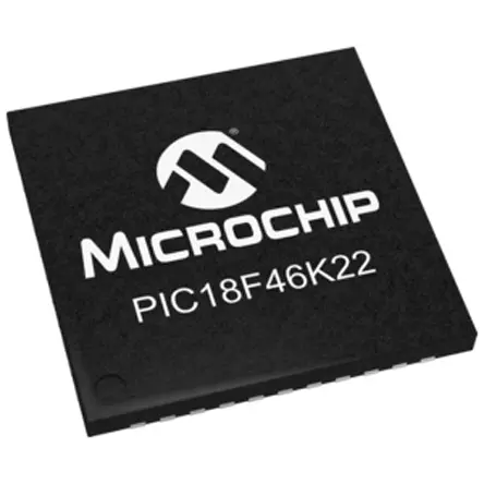 Produktfoto 1 von Microchip Mikrocontroller PIC18F46K22 PIC 8 bit Oberfläche 64kB Flash QFN 44-Pin 64 MHz 1 kB RAM