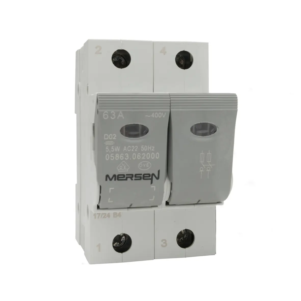 Produktfoto 1 von Mersen D-Sicherungshalter 63A 400V ac 2P-polig