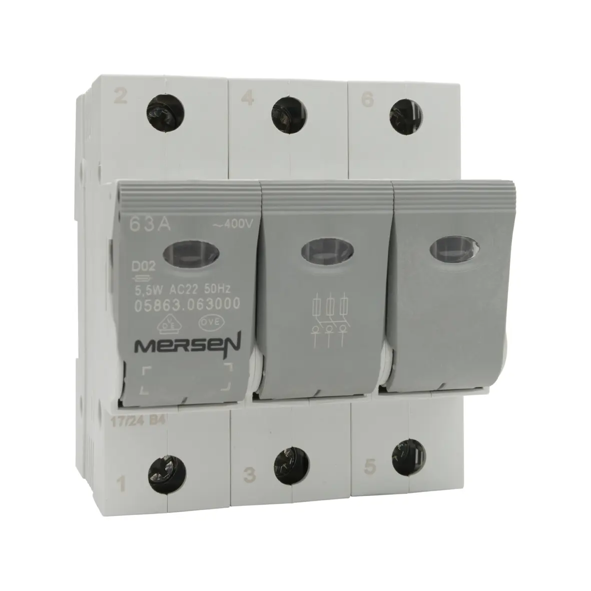 Produktfoto 1 von Mersen D-Sicherungshalter 63A 400V ac 3P-polig