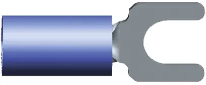 Produktfoto 1 von TE Connectivity PIDG Blau Isoliert Gabelkabelschuh B. 6.35 mm, M2.5 Nylon 16 AWG 14 AWG