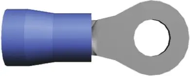 Produktfoto 1 von TE Connectivity PLASTI-GRIP Ringkabelschuh, Isoliert 16 AWG, Vinyl, Blau, 14 AWG max.AWG, M4