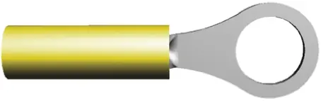 Produktfoto 1 von TE Connectivity PIDG Ringkabelschuh, Isoliert 26 AWG, Nylon, Gelb, 22 AWG max.AWG, aussen ø 5.16 mm, innen ø 3.68 mm,