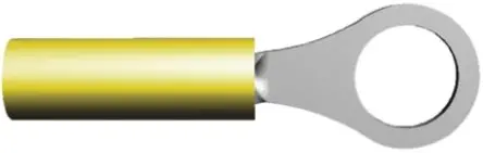 Produktfoto 1 von TE Connectivity PIDG Ringkabelschuh, Isoliert 26 AWG, Nylon, Gelb, 22 AWG max.AWG, aussen ø 5.16 mm, innen ø 3.68 mm,