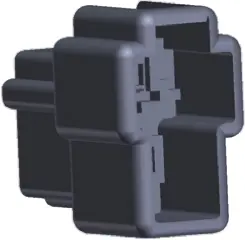 Produktfoto 1 von TE Connectivity FASTON .250 Crimpkontaktgehäuse, Gr. 6.35 mm, Stecker, Nylon, B 6.35 mm, Schwarz, 2-polig