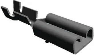 TE Connectivity FASTIN-FASTON .110 Flachsteckhülse, Schwarz, Unisoliert, 2.79 x 0.8 mm, Buchse, 24 AWG min, 20 AWG