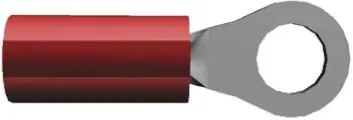 Produktfoto 1 von TE Connectivity PIDG Ringkabelschuh, Isoliert 22 AWG, Nylon, Rot, 16 AWG max.AWG, M2.5