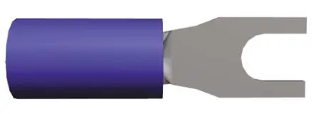 Produktfoto 1 von TE Connectivity PLASTI-GRIP Blau Isoliert Gabelkabelschuh B. 5mm, 3.02 mm Vinyl 16 AWG 14 AWG