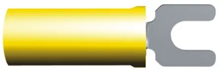 Produktfoto 1 von TE Connectivity PIDG Gelb Isoliert Gabelkabelschuh B. 7.37mm, M3.5 Nylon 12 AWG 10 AWG