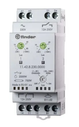 Produktfoto 1 von Finder Timer-Lichtschalter 11, 2-Kanal 230V ac, Schraube